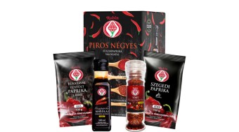 PIROS NÉGYES, Rubin Paprika SET, Ungarisches Paprikapulver, Paprikaflocken und Paprika Öl