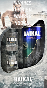 Wodka Baikal 40% / Geschenkpack.mit 1Glaesern - Водка Байкал/Под.упак.с 1 рюмками