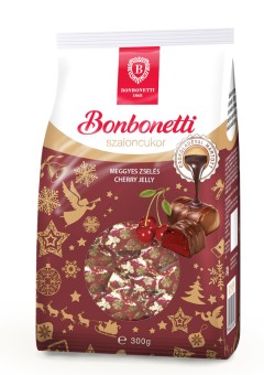 Bonbonetti Geleedessert mit Sauerkirschgeschmack in Schokoladenüberzug, Szaloncukor 300g